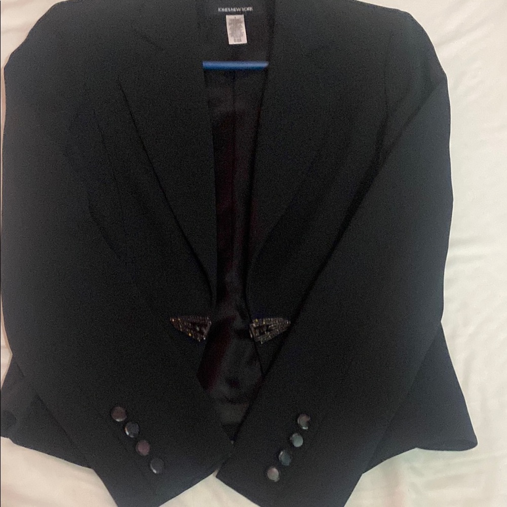 Chic Black Blazer With Button Details - image 3